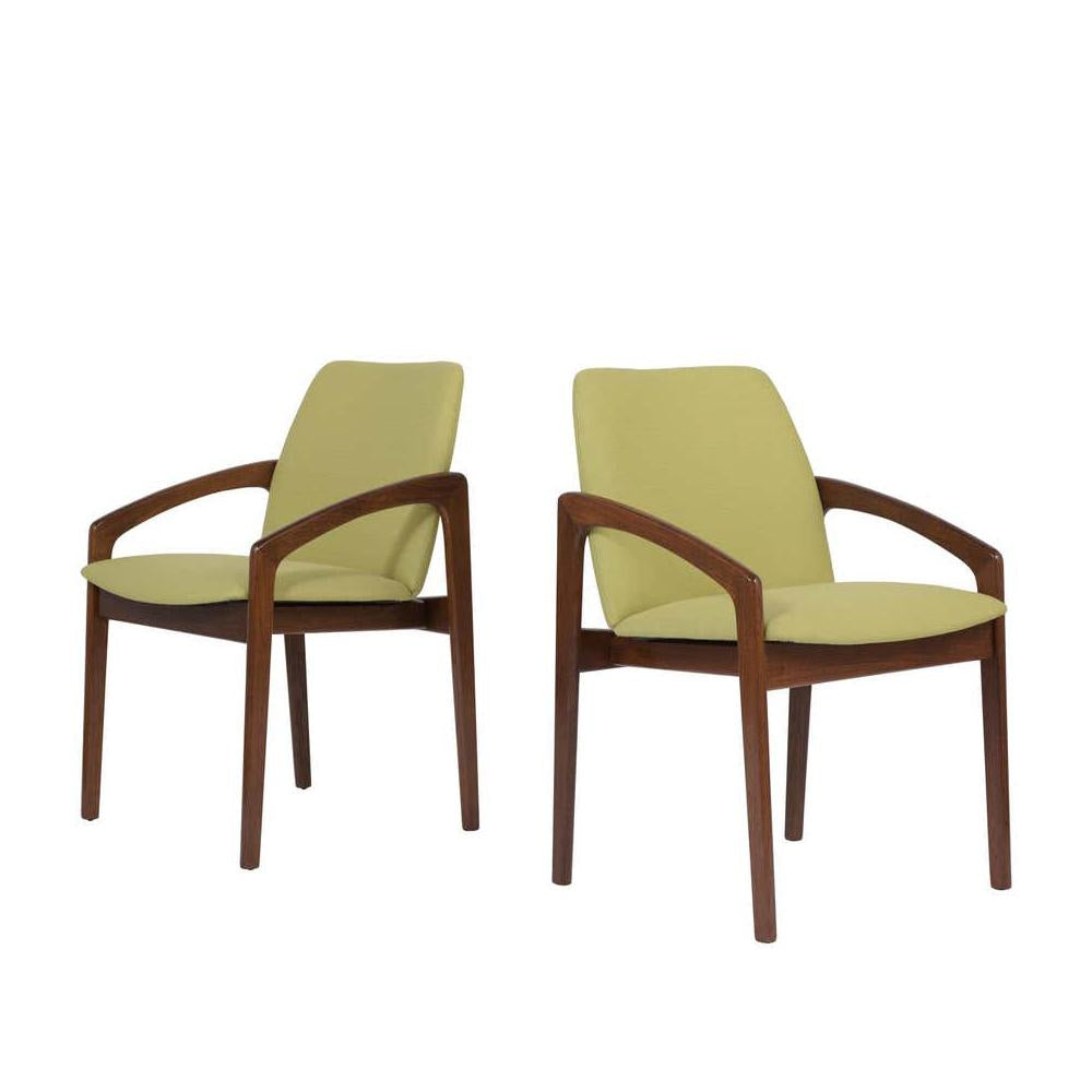 Pair of Green Mid-Century Modern Armchairs