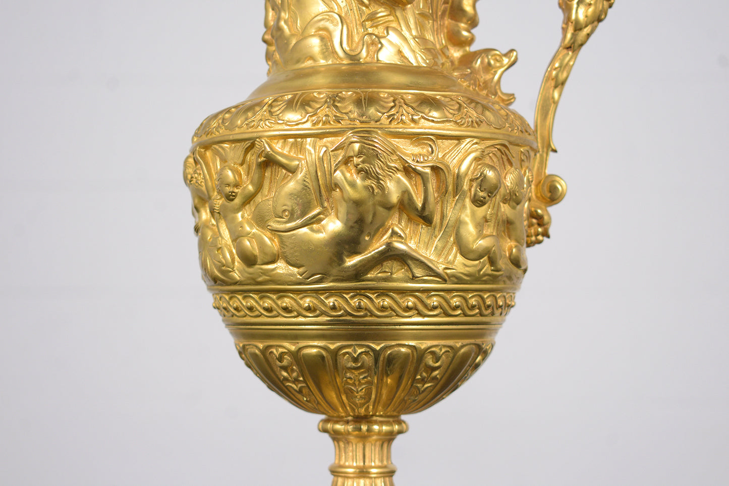 French Antique Brass Gold Plated Urn