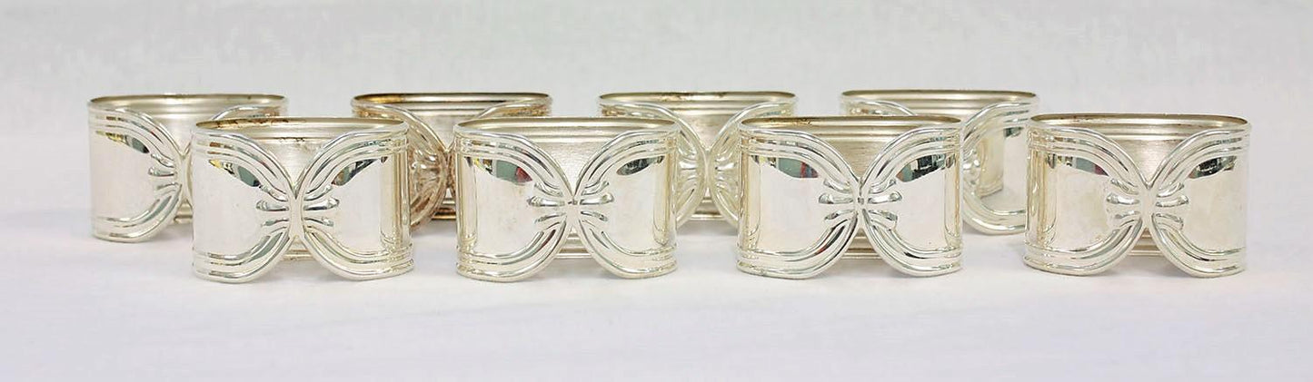Set of Eight Sterling Silver Napkin Holders
