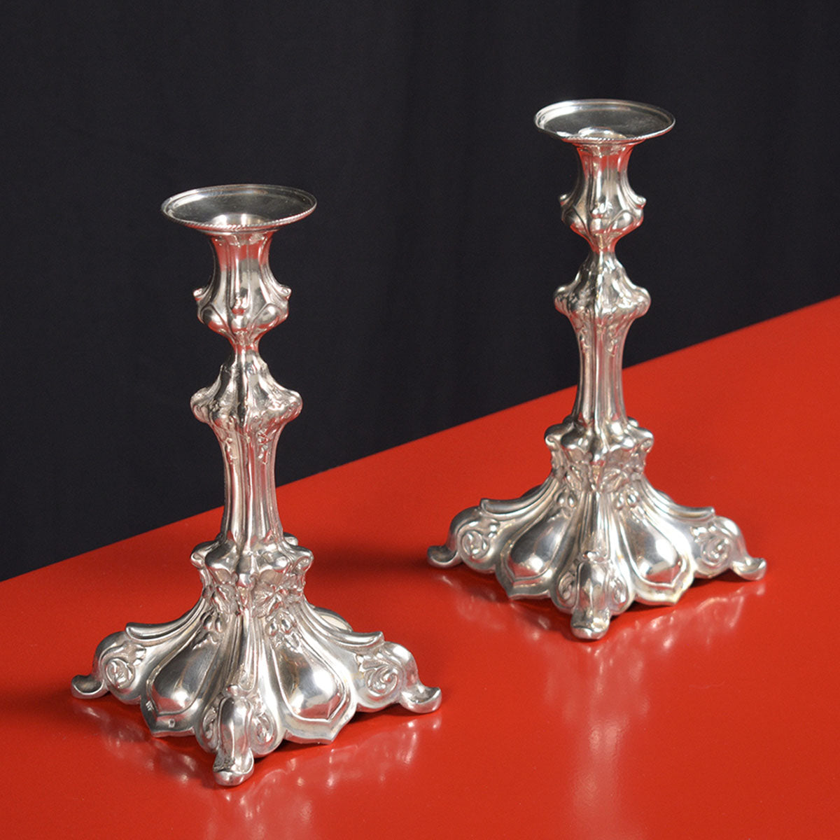 Set of Two Vintage Sterling Silver Candle Holders