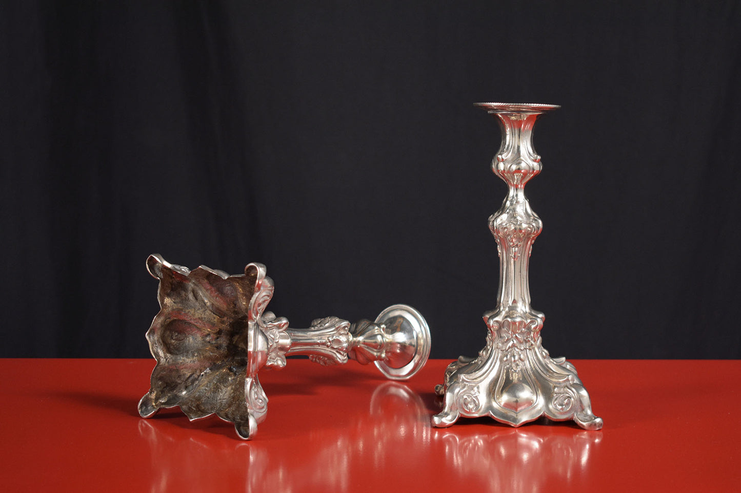 Set of Two Vintage Sterling Silver Candle Holders