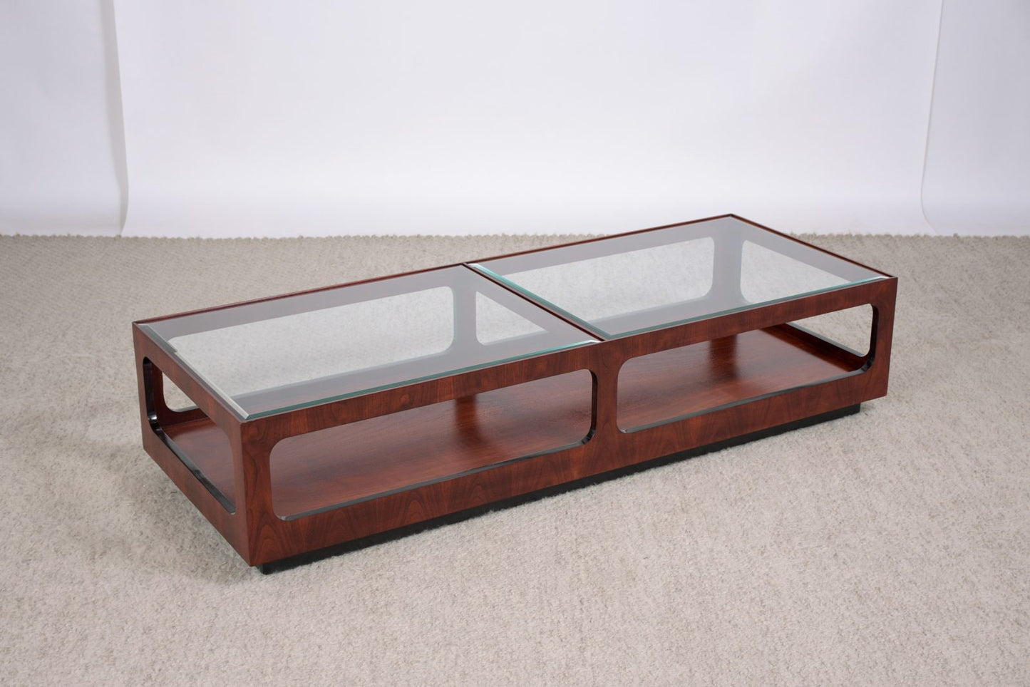 Mid-Century Two Tier Glass Coffee Table