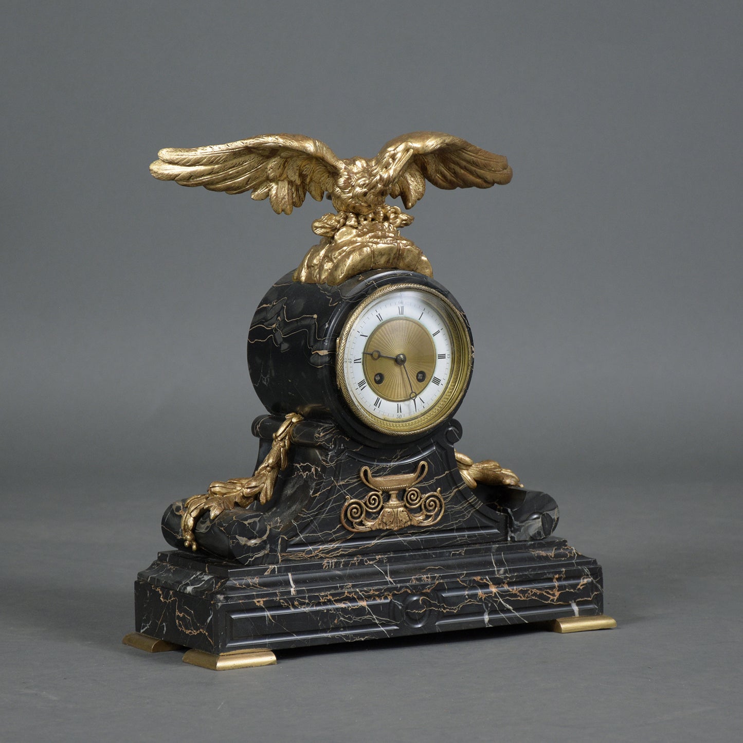 19th Century Brass Mounted Mantle Clock