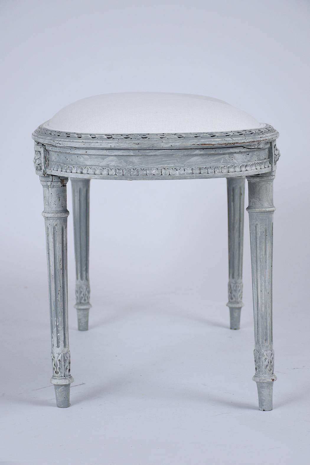 Antique French Painted Louis XVI Bench