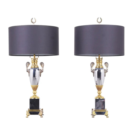 Pair of Vintage 1950s Regency Style Table Lamps