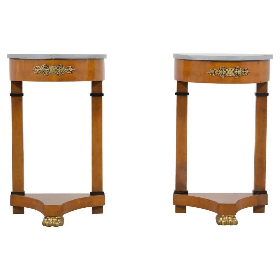 Antique Demilune Side Tables
