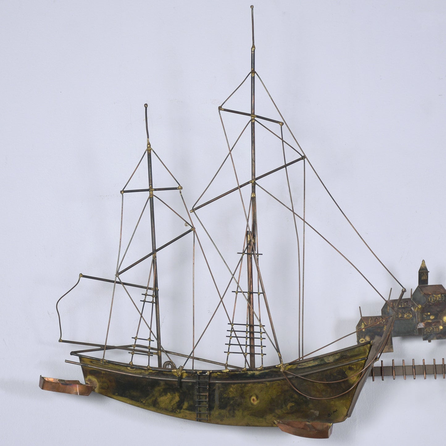 Mid-Century Curtis Jere Signed Sculpture Sailboat