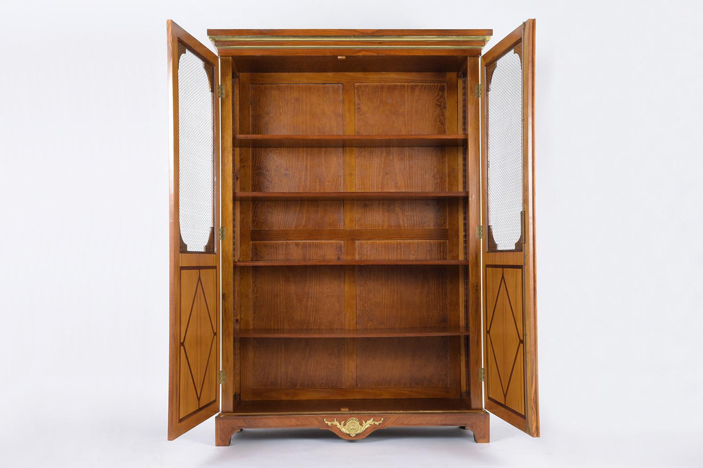 French Louis XVI Style Walnut Bookcase