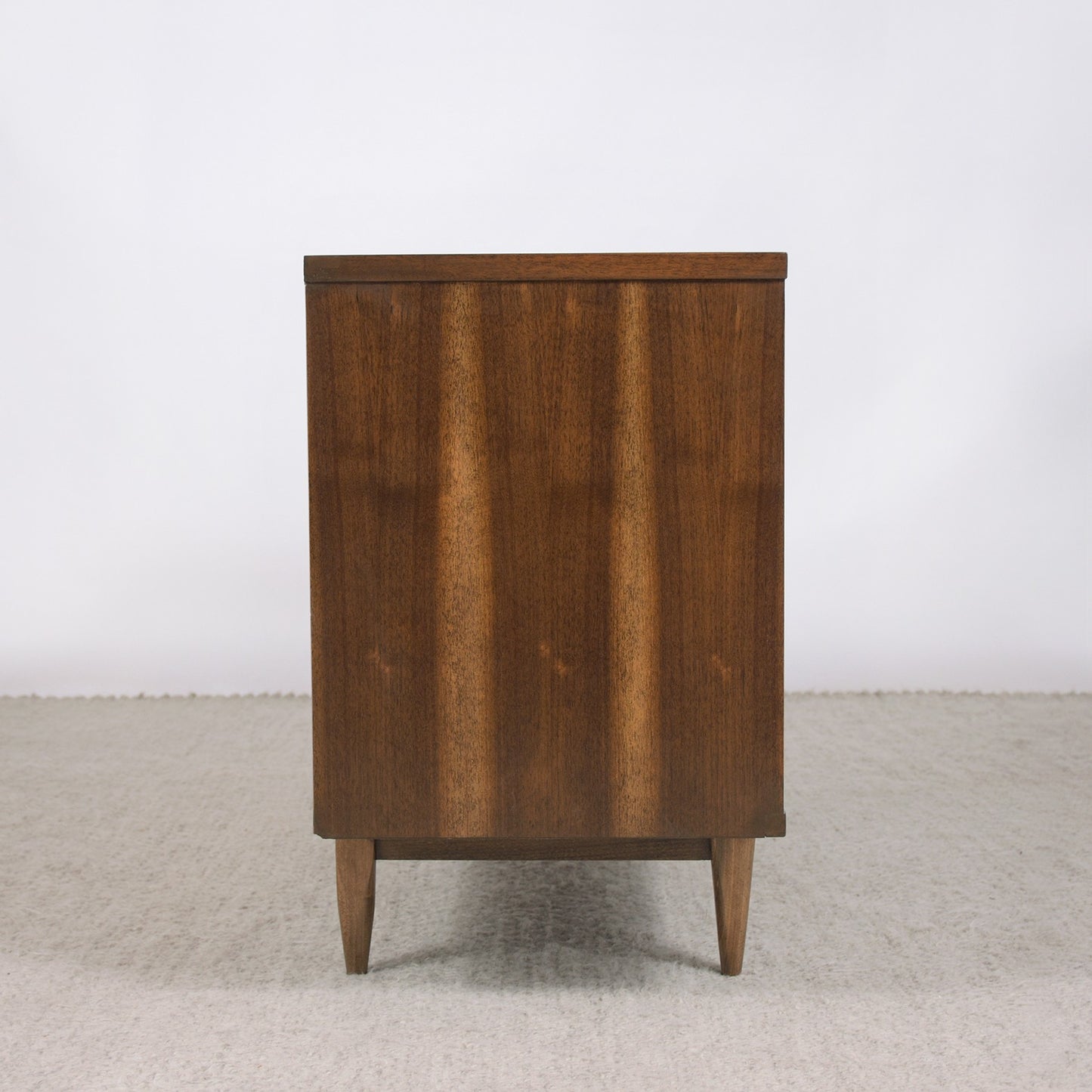 Mid-Century Elegance: Stunning Walnut Dresser with Chrome Accents