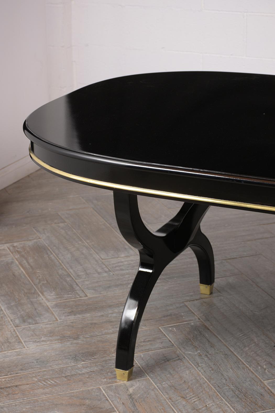 Regency Style Lacquered Oval Dining Table