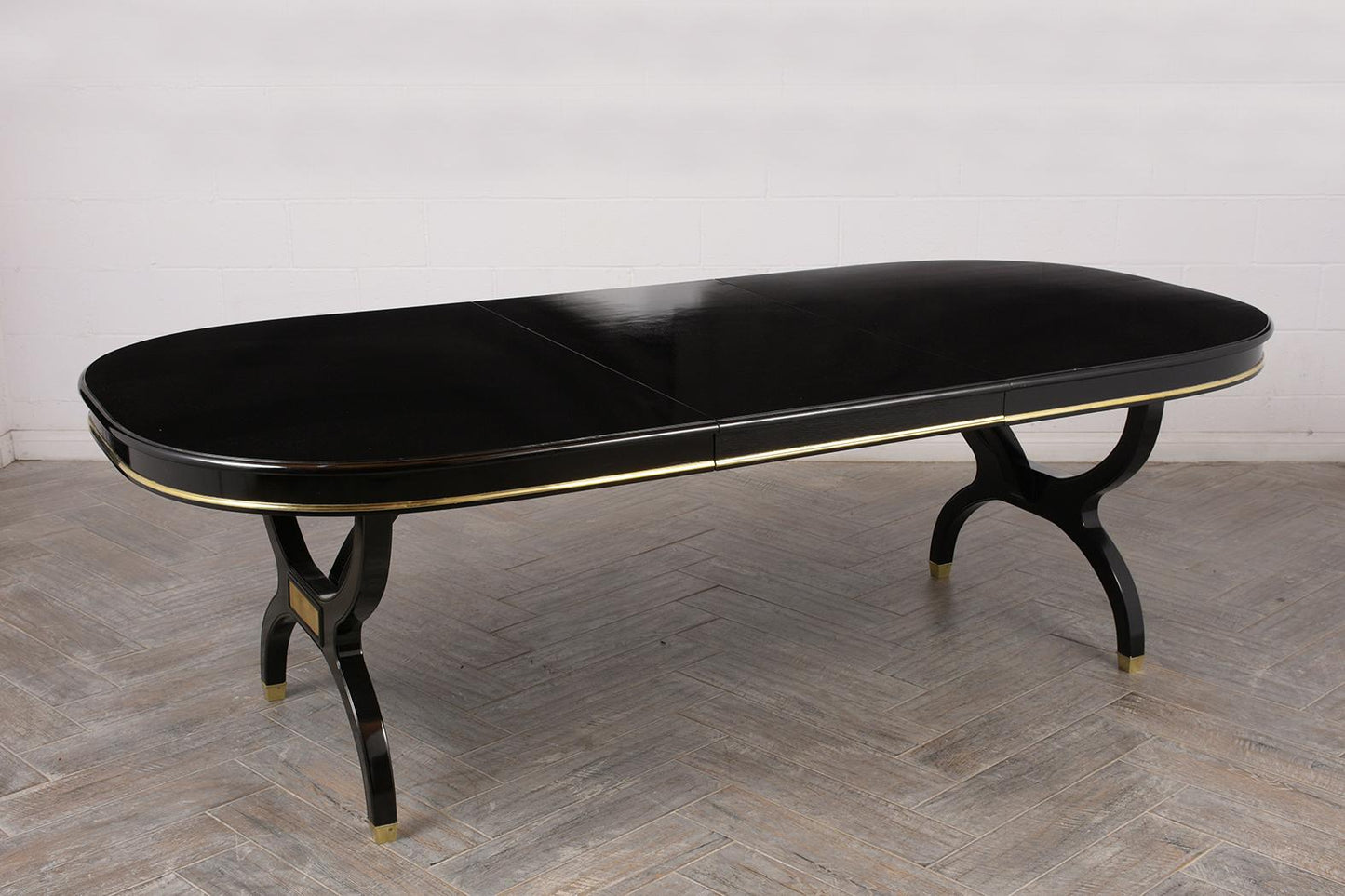 Regency Style Lacquered Oval Dining Table