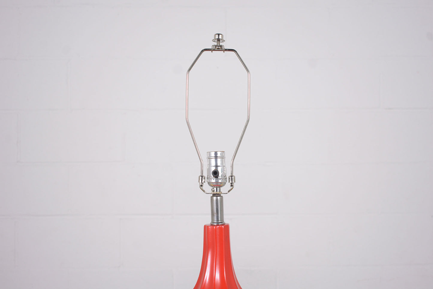 Pair of 1960s Sleek Sphere-Shaped Red Ceramic Mid-Century Modern Table Lamps
