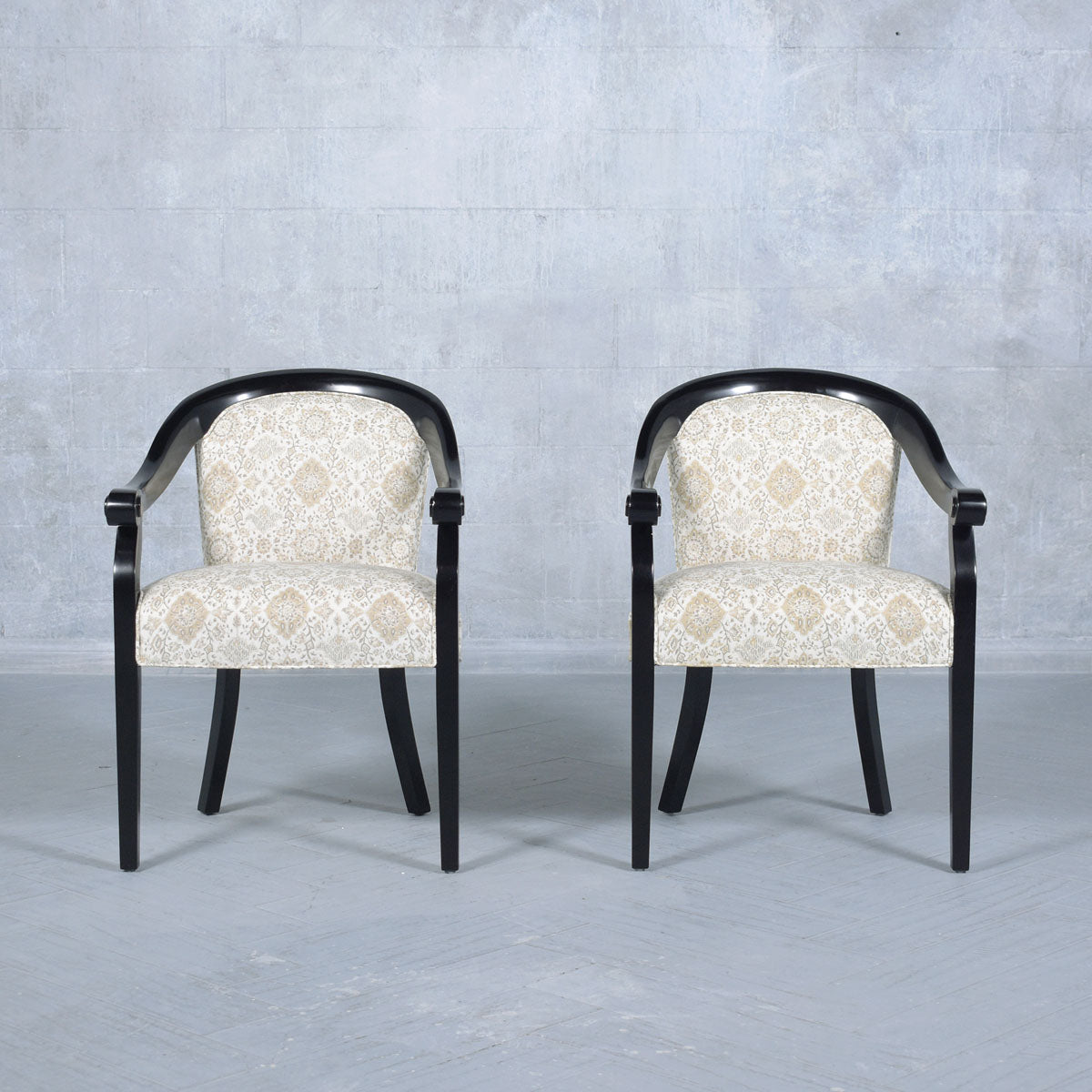 Pair of Modern Lacquered Arm Chairs by Hickory