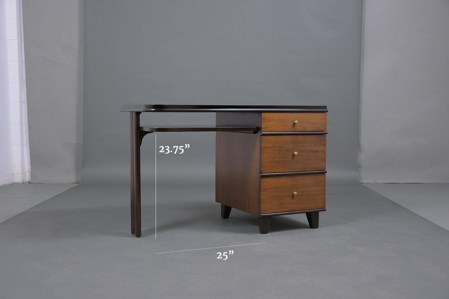 Vintage Mid-Century Modern Pedestal Desk
