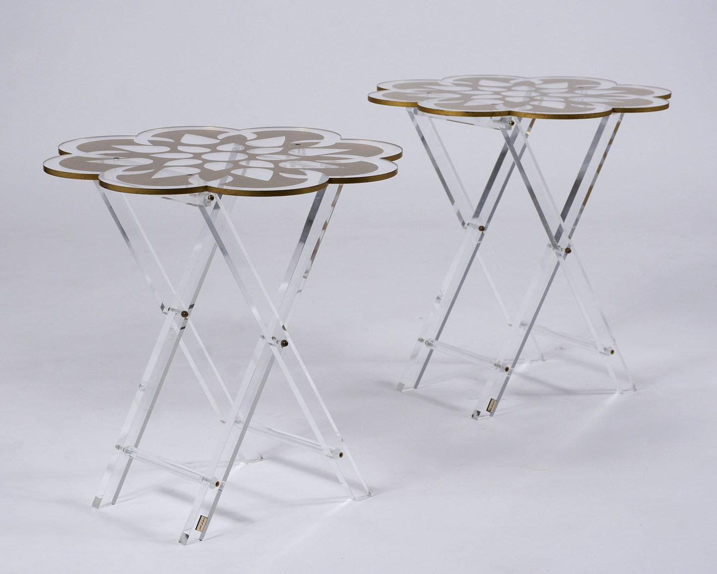 Set of Two Lucite Side Tables