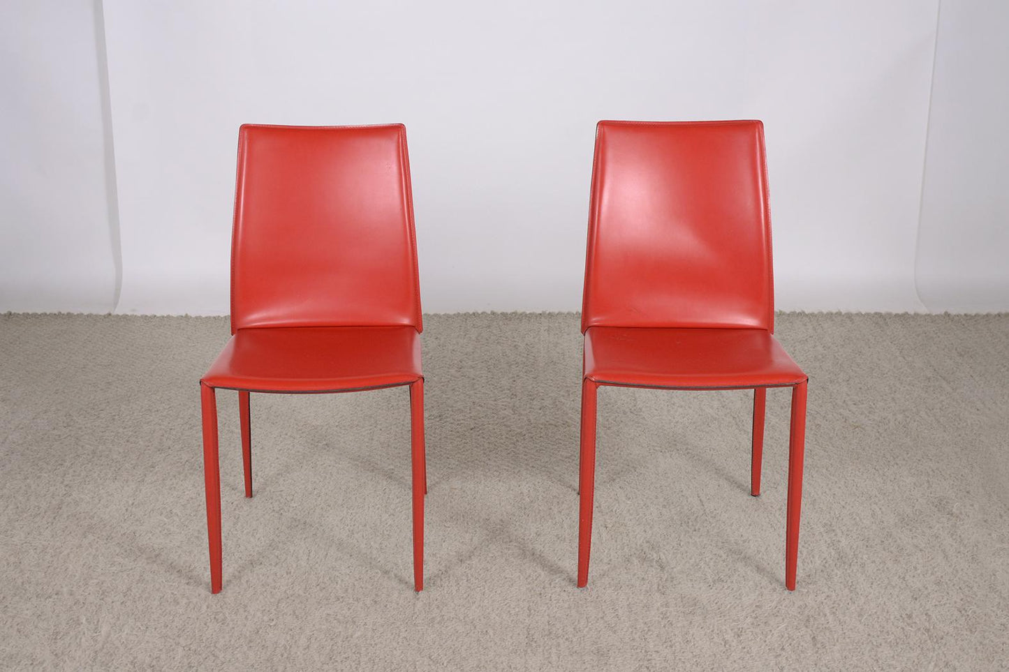 Pair of 21th Century Italian Leather Chairs