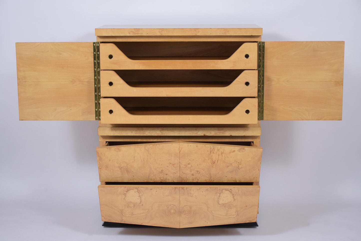 Modern Burled Chest of Drawers