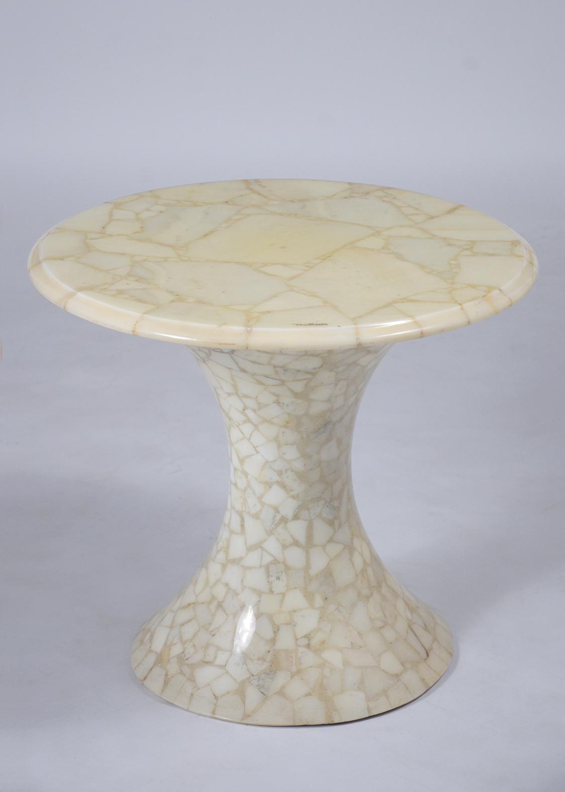 Mid-Century Faux Tessellated Side Table