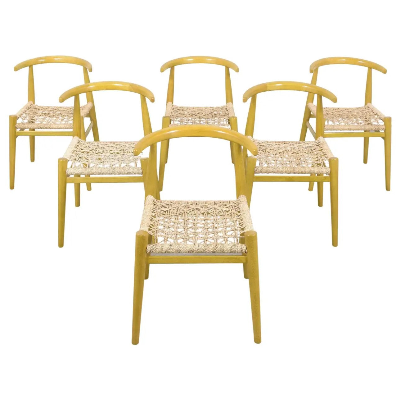 Set of 6 Vintage Teak Barrel-Back Dining Chairs