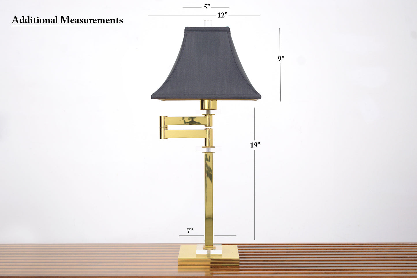 Handcrafted Mid-Century Modern Brass and Lucite Table Lamp