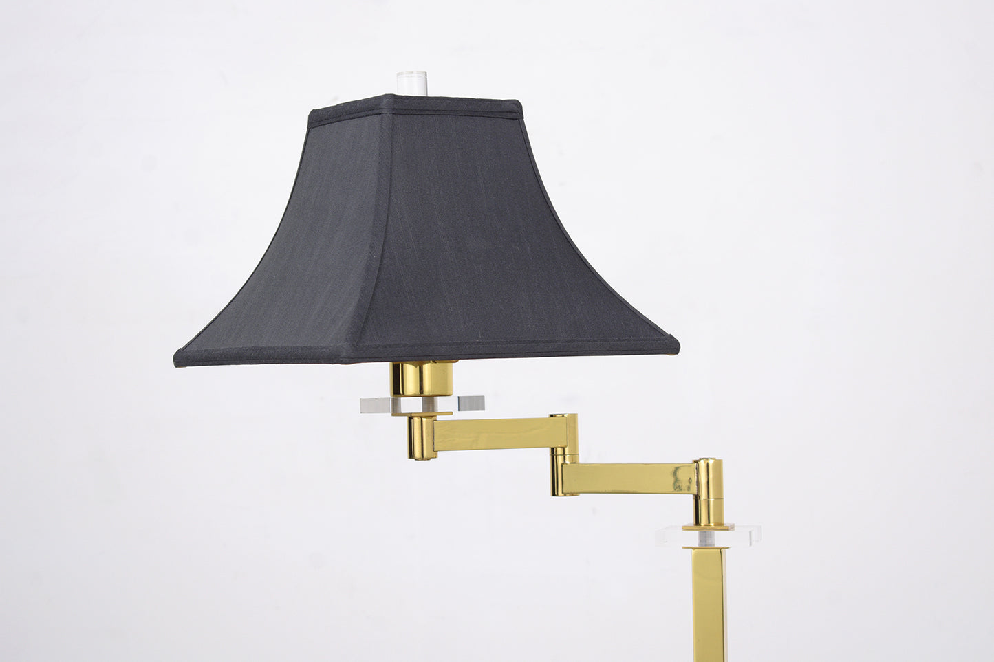 Handcrafted Mid-Century Modern Brass and Lucite Table Lamp