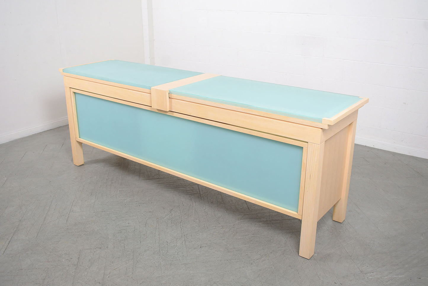 Frosted Glass Mid-Century Modern Credenza