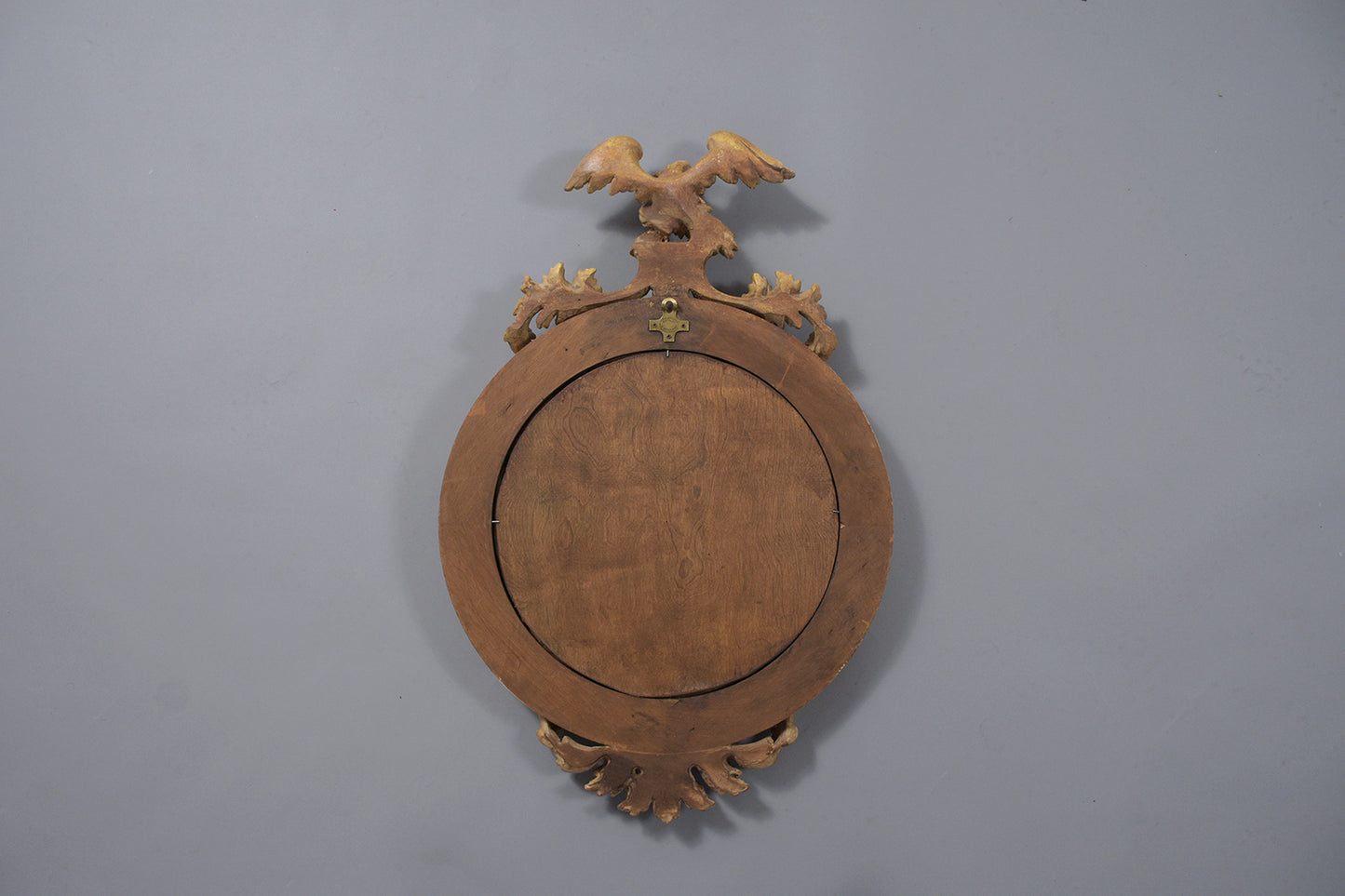 Vintage Italian Federal-Style Oval Wall Mirror in Maple with  Eagle Carving