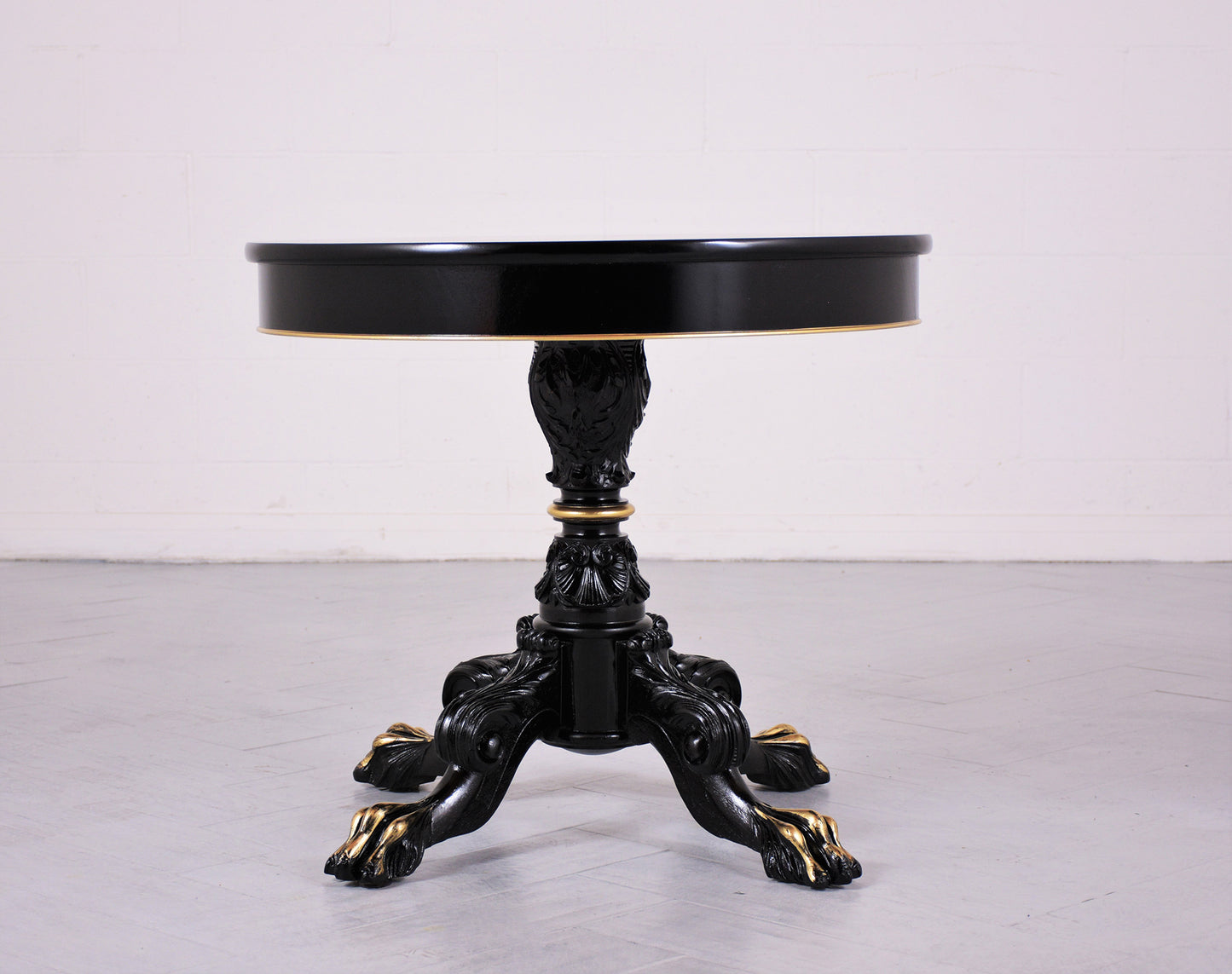 Antique Empire Ebonized Side Table