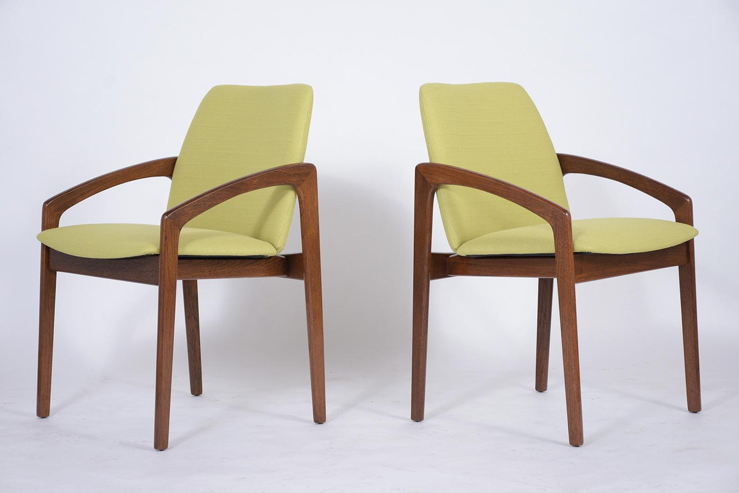 Pair of Green Mid-Century Modern Armchairs