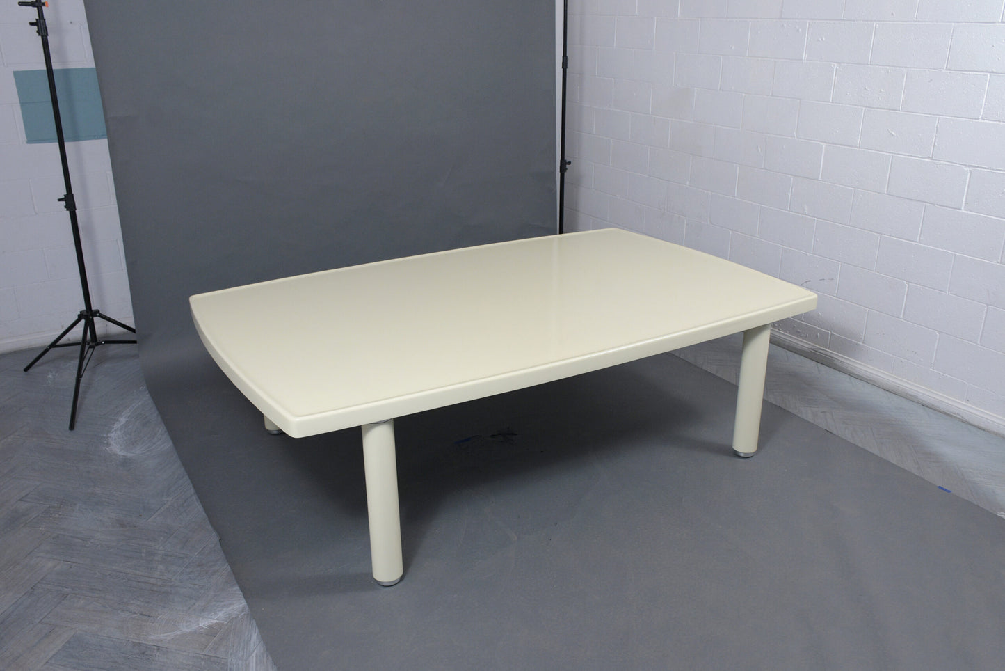Stewart MacDougall Ivory Cream Dining Table with Silvered Leg Details