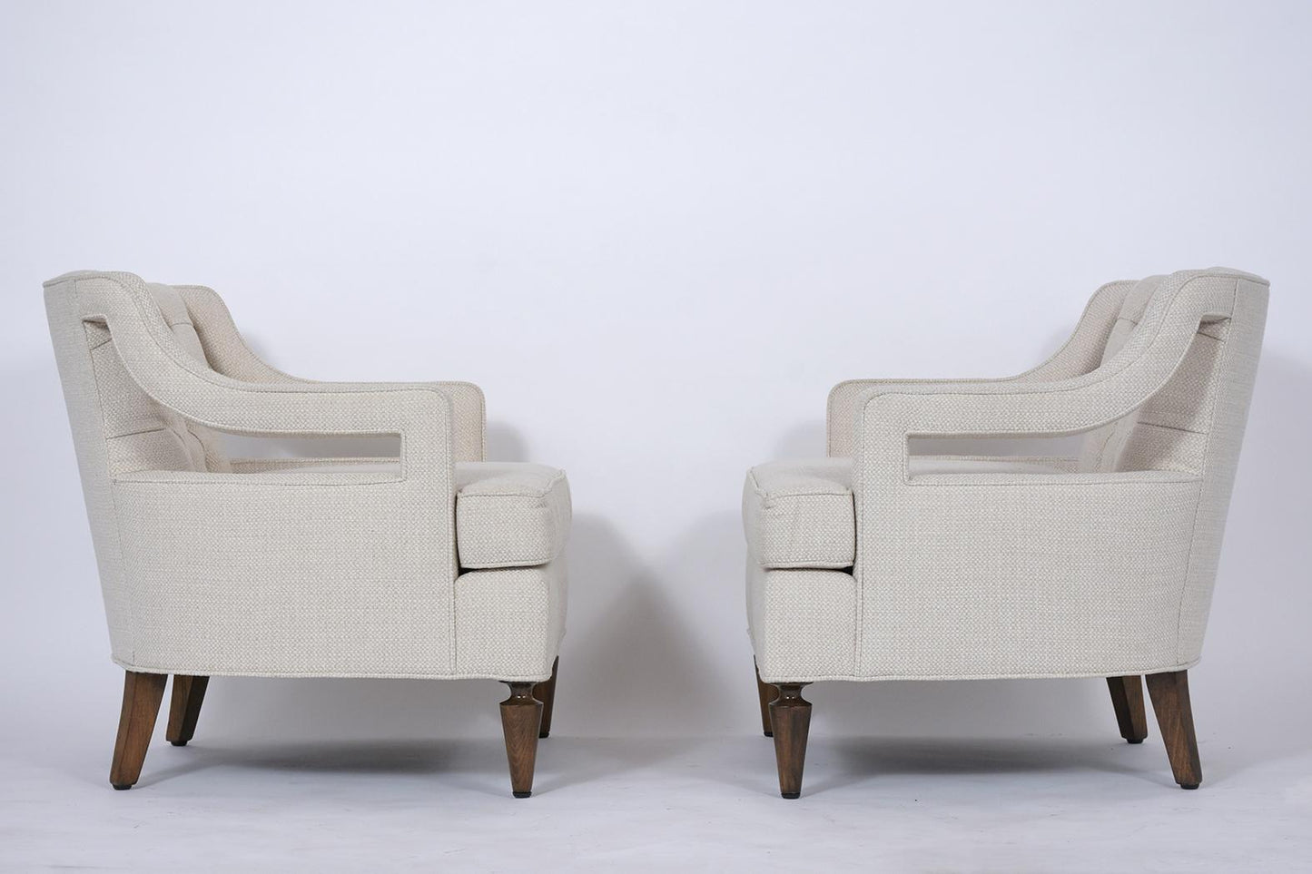 Pair of Mid-Century Modern Upholstery Lounge Chairs