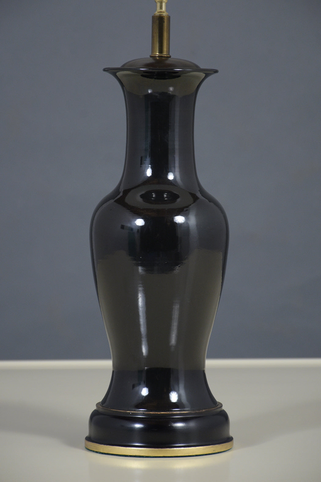 Vintage Black Porcelain Table Lamps