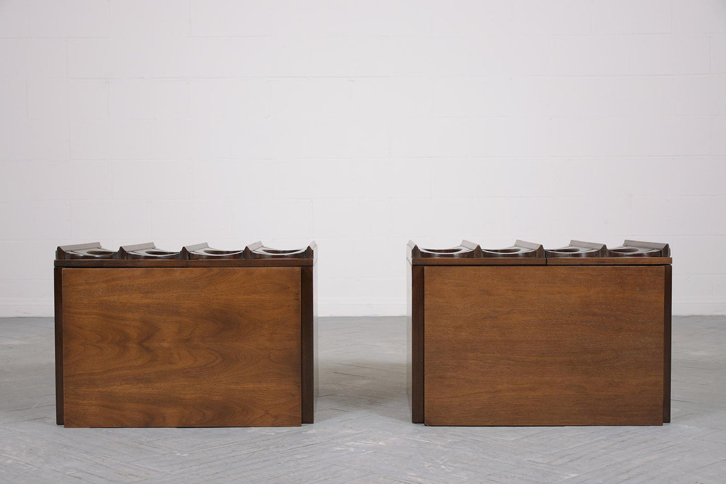 Pair of Mid-Century Carved Nightstands