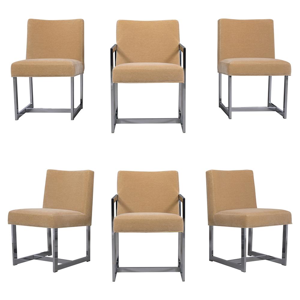 Set of Six Dining Chairs Milo Baughman Style