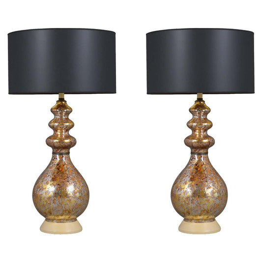 Pair of Vintage Mid-Century Glass Table Lamps