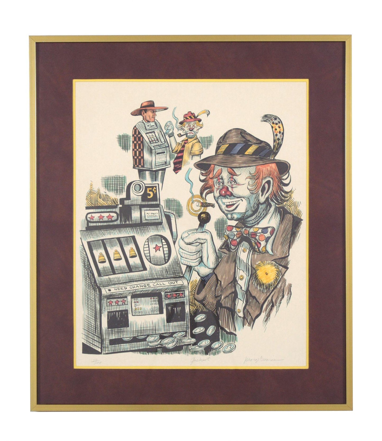 A Jackpot by George Crionas Color Lithograph