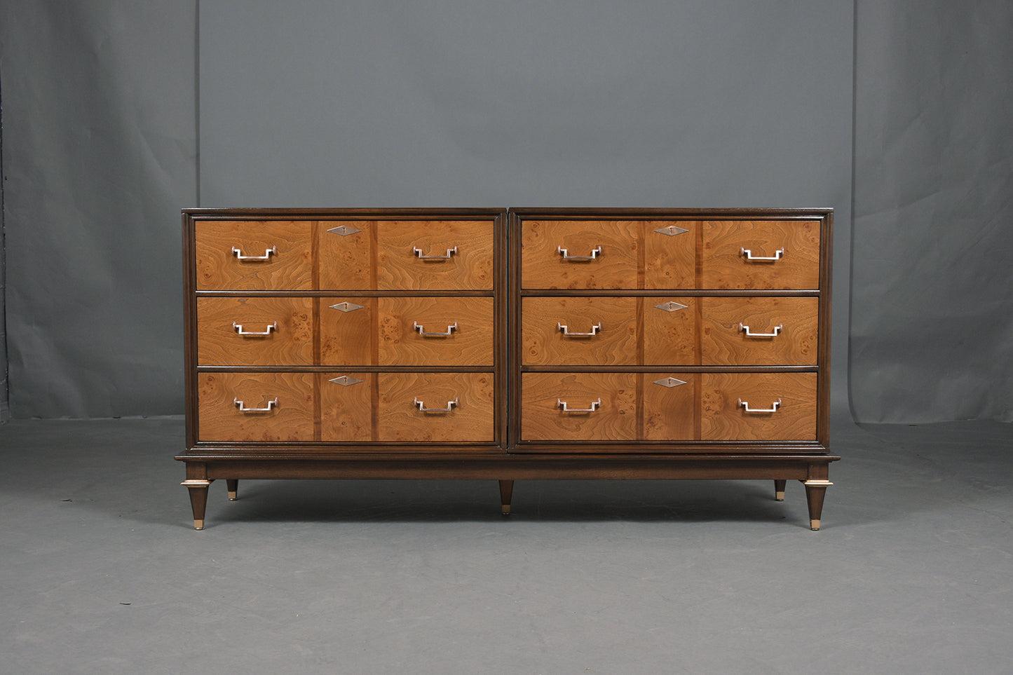 Mid-Century Burled Chest of Drawers
