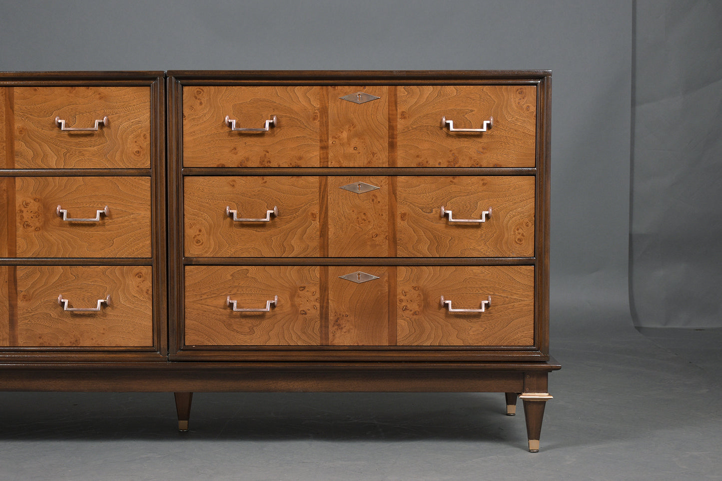 Mid-Century Burled Chest of Drawers