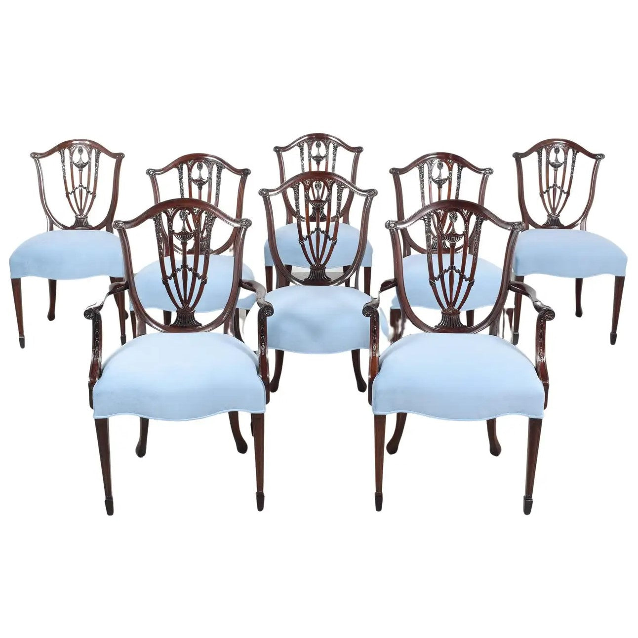 Set of Eight Mahogany Dining Room Chairs