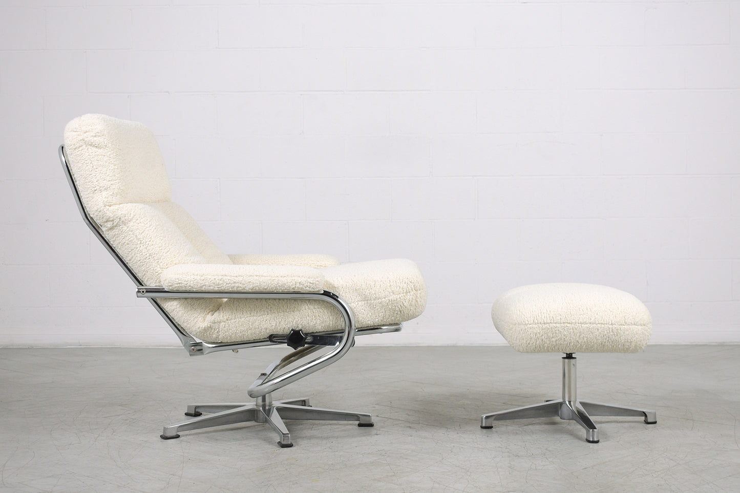 Danish Modern Swivel Lounge Chair and Ottoman
