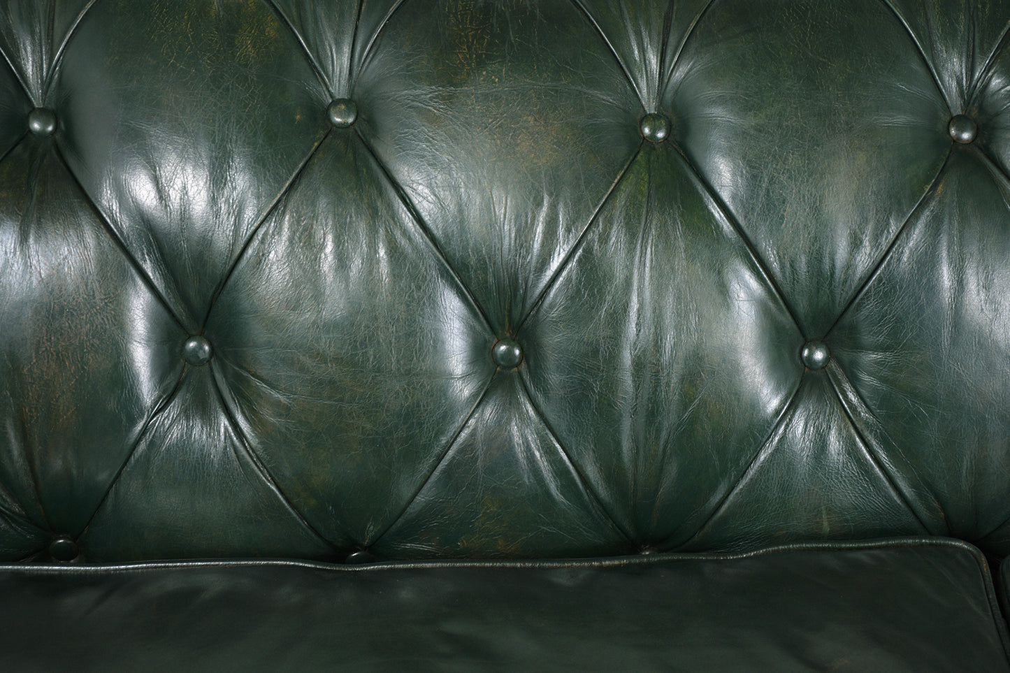 Green Leather Chesterfield Sofa