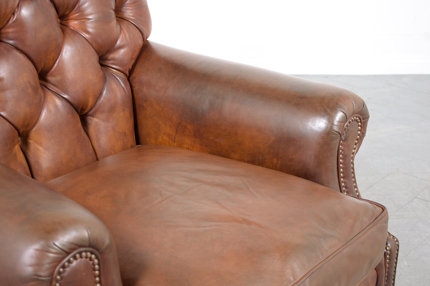 Pair of Leather Chesterfield Chairs