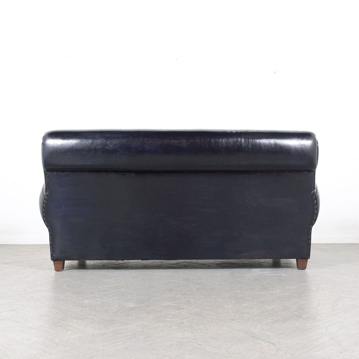 Vintage 1970s Art Deco Leather Sofa