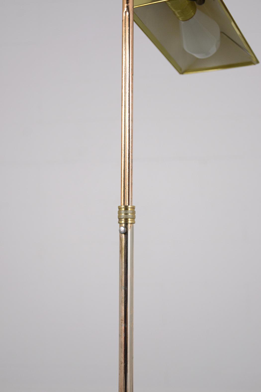 1960s Mid-Century Modern Adjustable Brass Floor Lamp