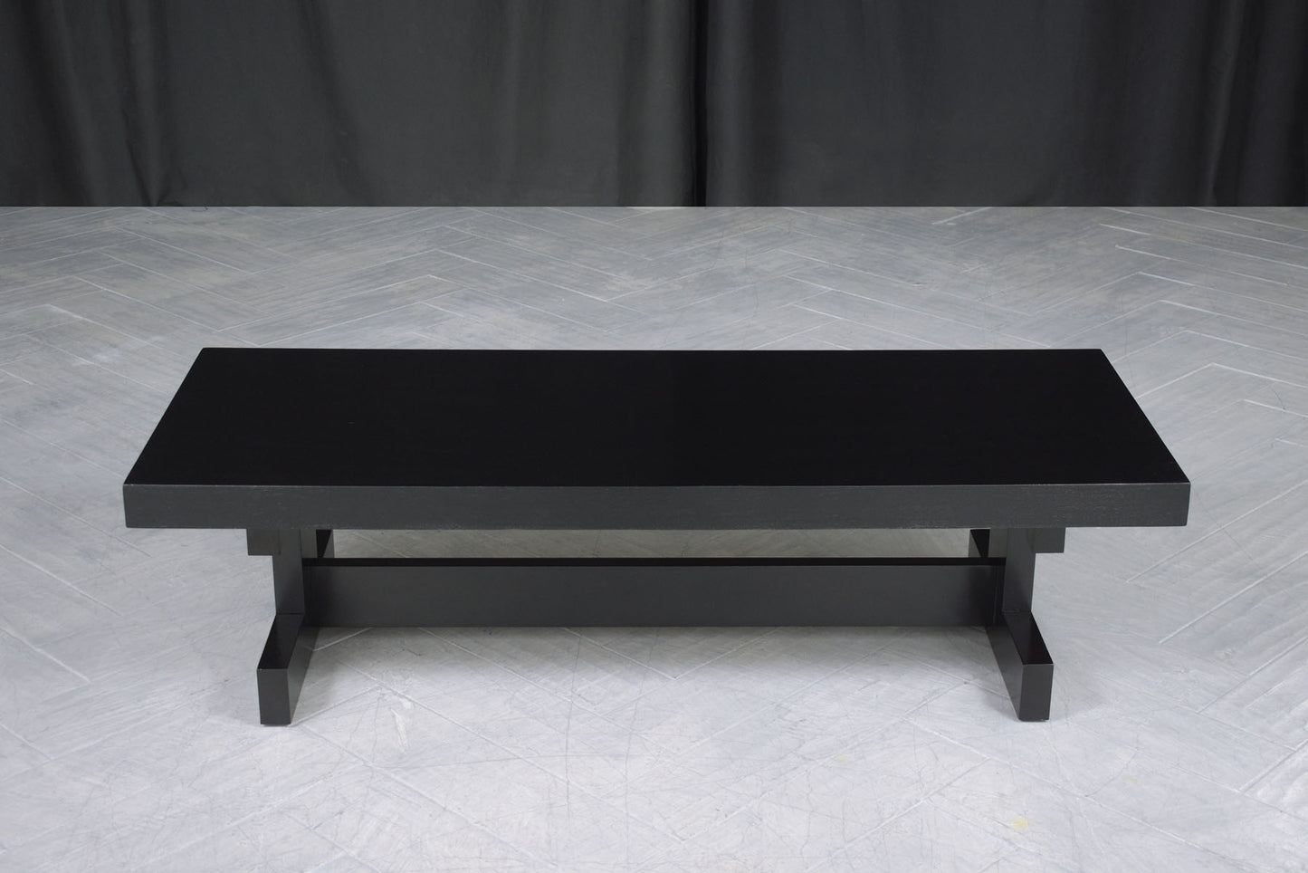 Mid-Century Modern Black Lacquered Cocktail Table